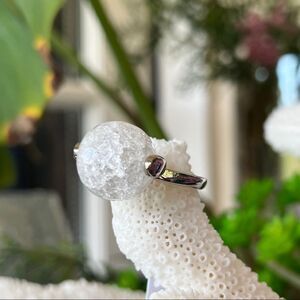 Capwell & Co Silver Crystal Globe Ring Size 7.5